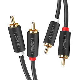 Міжкомпонентний аудіо-кабель Ugreen AV104 2RCA to 2RCA Audio Cable 30747 (Чорний, 1м)