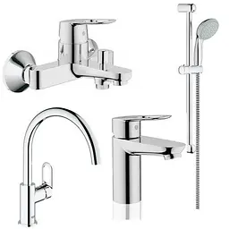 Набір змішувачів для ванни і кухні Grohe Bau Loop 123225K, Хром