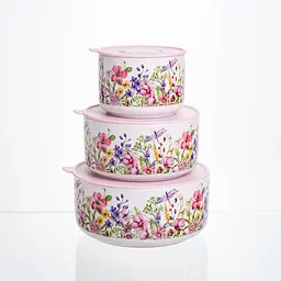 Фарфорові контейнери для їжі Flowers 9,5/13/15 см Yiwu TS-3P-2 - мініатюра 3