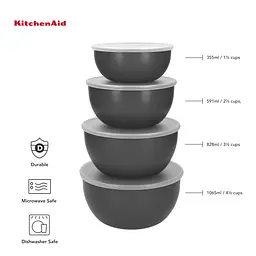 Набір мисок з кришками KitchenAid Coreline сірий 4 шт. (KQG176OSCGG) - мініатюра 7