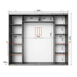 Шафа-купе Idea серія 7 240 x 60 x 210 см Венге темний - мініатюра 2