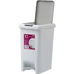 Відро для сміття MBM My Home з кришкою та педаллю 10 л сіре (BIN-01 10L GRAY) - мініатюра 2