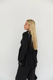 Блузка для вагітних та годуючих з шнурівкою Venice Lullababe розмір 4XL (54) Чорний - мініатюра 5