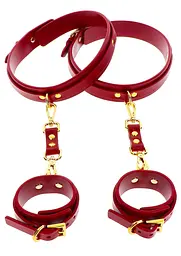Фіксатори для БДСМ на стегна та зап'ястя Taboom Wrist To Thigh Cuff Set Red (червоний)