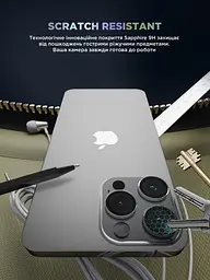 Захисне скло для камери Apple iPhone 16 Pro/16 Pro Max, Supreme BI, сріблястий колір, з рамкою, глянцеве скло для захисту лінз, протиударне, прозоре, з клейовим шаром по контуру, не впливає на якість фото, ArmorStandart (ARM79421) - мініатюра 5