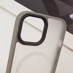 TPU+PC чохол Blueo Skin Friendly Frosted with MagSafe для Apple iPhone 15 (6.1) Сірий / Grey - мініатюра 4