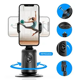 Штатив із датчиком руху Selfie Stick Auto Face Tracking Black - мініатюра 5