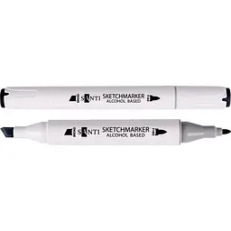 Набір спиртових маркерів Santi Professional SA-120 чорний 6 шт. (390834)