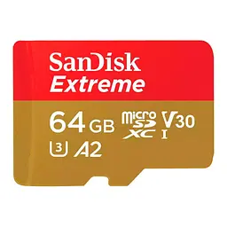 Карта пам'яті SanDisk 64GB microSD class 10 UHS-I Extreme For Action Cams and Dro (SDSQXAH-064G-GN6AA) - мініатюра 3