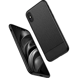 Чохол-накладка iPaky Carbon Fiber Series/Soft TPU Case iPhone XS Max Black - мініатюра 2