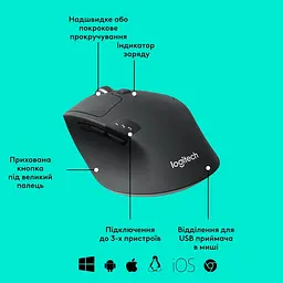 Миша бездротова Logitech M720 Triathlon (910-004791) чорна - мініатюра 10