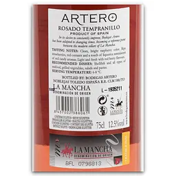 Вино Artero La Mancha Rosado Tempranillo D.O. рожеве сухе 0.75 л - мініатюра 2