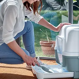 Stefanplast Cathy Clever and Smart Туалет закритий для котів з піддоном і фільтром синьо-сталевий - мініатюра 2