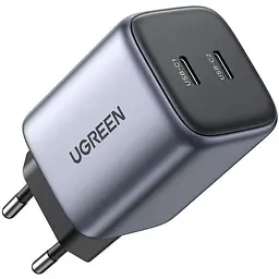 Зарядний пристрій 2xUSB 45W (2xUSB-C) Gan PD 25W+20W, CD294 Ugreen Сірий (90573)