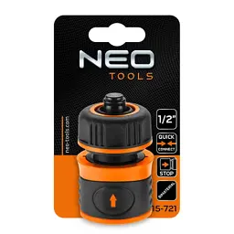 Конектор для шланга Neo Tools для шланга 1/2", з аквастопом, двокомпонентний (15-721) - мініатюра 7