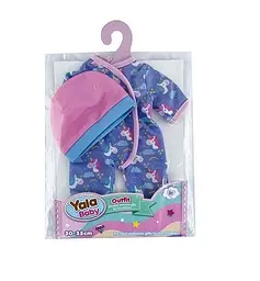 Одяг для ляльок YLC 235 F, комбінезон, шапочка, у пакеті (6982662674581)