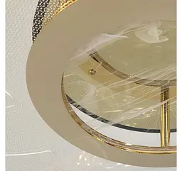 Велика стельова LED-люстра Artlight 1030-550GD+BK чорна із золотом та прозорим фігурним плафоном - мініатюра 3