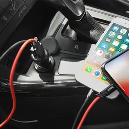 Автомобільний зарядний пристрій Hoco Z21 2 USB чорний - мініатюра 6