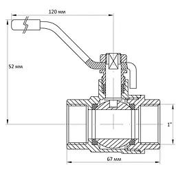 Кран кульовий Koer 1" ГГР (KR.214) KR0026 - мініатюра 2
