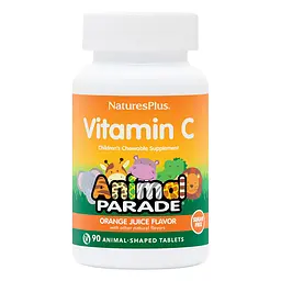Вітаміни та мінерали NaturesPlus Animal Parade Vitamin C Sugar-Free 90 жувальних таблеток Апельсин