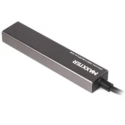USB-Хаб Maxxter USB 3.0 Type-C HU3С-4P-02 на 4 порти, метал, темно-сірий (HU3С-4P-02) - мініатюра 2