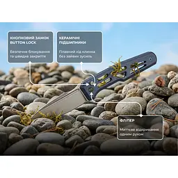Ніж складаний туристичний Weknife Dressytak (8.6 см) Bohler M390 / Titanium синій - мініатюра 13