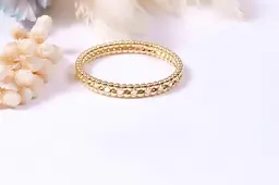 Каблучка з жовтого золота з діамантами 16.5 К-0372 - мініатюра 4