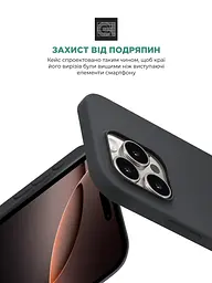 Силиконовый чехол с MagSafe для Apple iPhone 16 Pro, ICON2 MagCase, черный, противоударный, панель с мягкой подкладкой, защита всего корпуса, поддержка беспроводной зарядки, совместим с защитными стеклами и пленками, ArmorStandart (ARM78675) - мініатюра 5