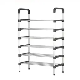 Половая открытая полка для обуви на 6 ярусов Shoe Rack XL-855 металлическая 105×54×25 см