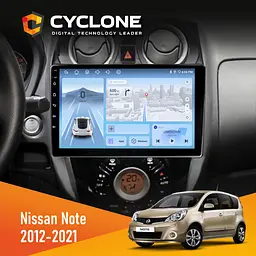 Штатна магнітола Nissan Note 2012-2021 Cyclone C10-012 4x64, DSP, 4G Cyclone (НФ-00007743)
