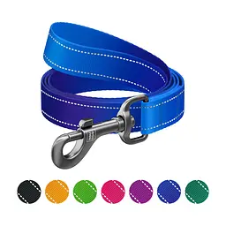 Повідець для собак WAUDOG Nylon Mono світловідбивний, S, Ш 15 мм, Д 300 см, синій (464312)