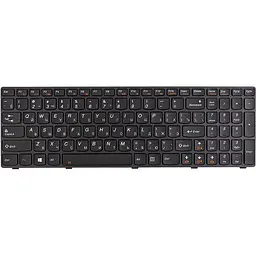 Клавіатура для ноутбука LENOVO Y580 чорна, чорний фрейм, підсвітка (KB315086)