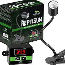 Світильник довгий з затискної ручкою і термостатом Terrario Long ReptiSun Temperature Control 200W - мініатюра 2