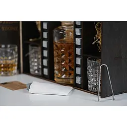 Подарунковий набір Whiskey Stones камені для віскі в дерев'яному пеналі №6 + декантер + 6 склянок Bohemia Diamond + щипці + мішечок - мініатюра 5
