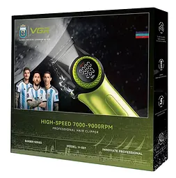 Машинка для стрижки VGR V-001 10 насадок LED Зелений (2390000031) - мініатюра 7