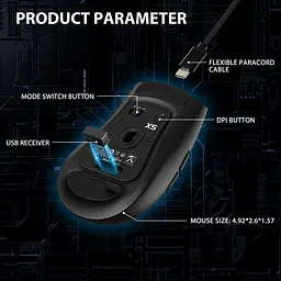 Миша Attack Shark X5 Wireless (AS-6922456700225-B) Black (G-000003826) - мініатюра 7