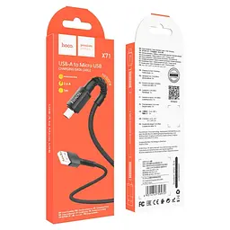 Кабель Hoco X71 Pisces Cable USB to MicroUSB 2,4A 1m Black - мініатюра 2