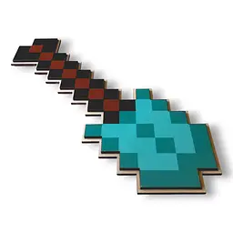 Набір іграшок Minecraft Діамантовий з фанери 4 шт. (меч, кирка, сокира, лопата) (NF09) - мініатюра 6
