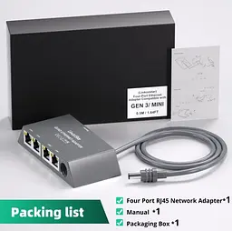 Адаптер мережевий Ethernet RZ-0198 для Starlink Mini супутникової системи, 4-портовий гігабітний мережевий розгалужувач (19400) - мініатюра 3