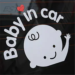 Наклейка в автомобіль Baby in car BOY Білий - мініатюра 2