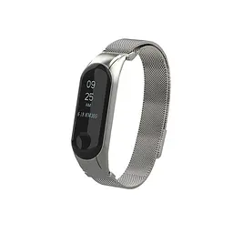 Ремінець для фітнес-браслета Boorui для Xiaomi Mi Band 7 міланська петля сріблястий - мініатюра 4