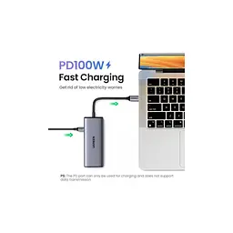 Порт-реплікатор Ugreen Dock CM498 USB 3.0 Type-C -> 1хUSB-A 3.0/3хUSB-A 2.0/2xHDMI 4K 30Гц PD (35897) - мініатюра 7