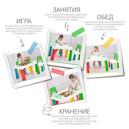 Дитячий функціональний столик і стільчик Poppet 5в1, зелений (PP-002G) - мініатюра 10