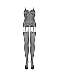 Бодістокінг Obsessive Bodystocking F235 тонкі підв'язки ніжний декор сіточка S/M/L - мініатюра 4