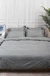 Підковдра Moon&Star Satin Stripe Stripe Gray Полуторна Євро 160x220 см - мініатюра 2