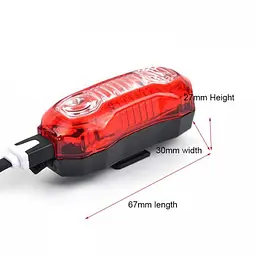 Велосипедний задній ліхтар стоп сигнал USB Huibo BL-203 - мініатюра 5