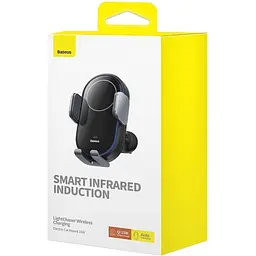 Автотримач Baseus LightChaser Electric Car Mount із бездротовою зарядкою Black [C40355900121-00] [116279] - мініатюра 9