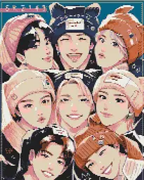 Алмазна мозаїка/вишивка K-pop, Stray Kids (стрей кідс) 40*50 см Орігамі OD 31890 dp-a