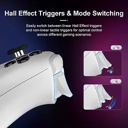Геймпад 8BitDo Ultimate 2 Bluetooth Switch, Switch 2, ПК з Windows, TMR, Еффект Холла Білий - мініатюра 8