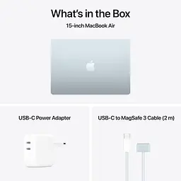 Ноутбук Apple 15 MacBook Air 15 M4 A3241 Sky Blue 2880x1864, M4, 16 ГБ, 512 ГБ M4 Graphics, macOS Sequoia (MC7C4UA/A) - мініатюра 3